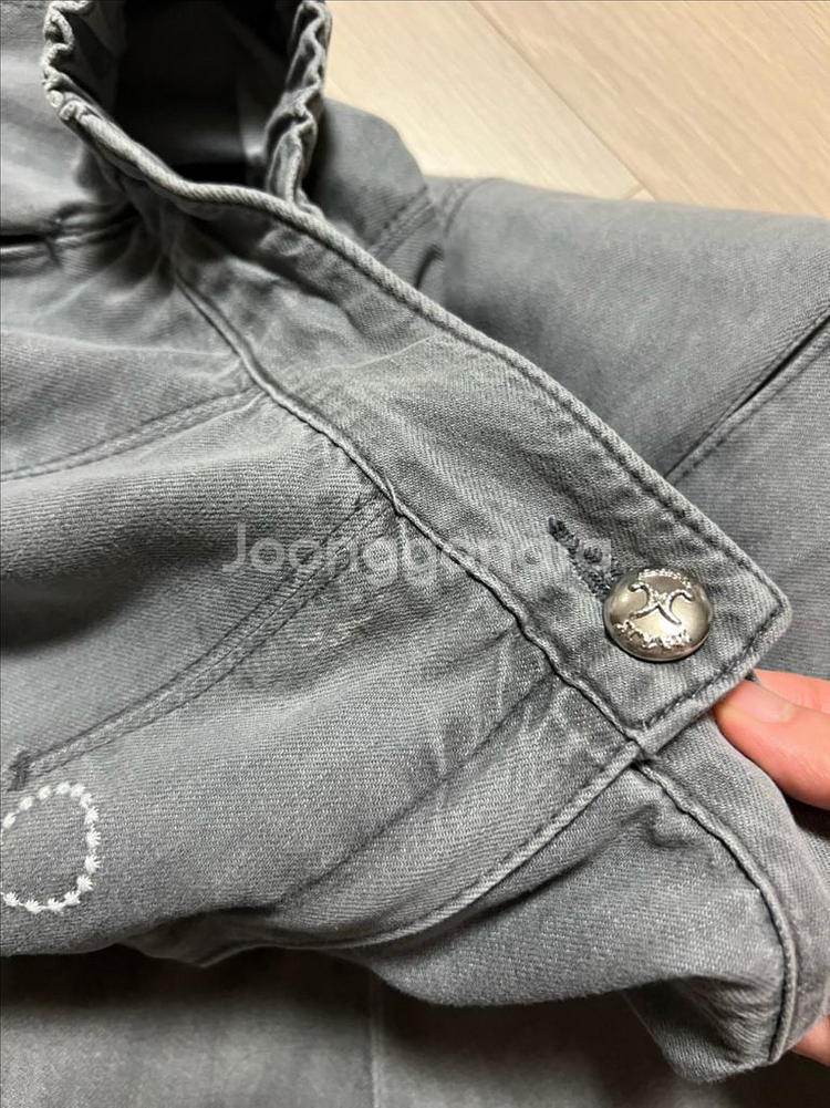 자수장식 그레이데님 플레어스커트 반밴딩 풀훌롱치마 마인--8