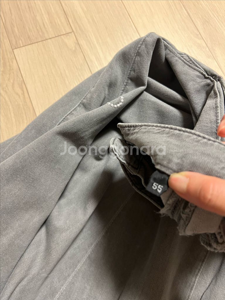 자수장식 그레이데님 플레어스커트 반밴딩 풀훌롱치마 마인--9