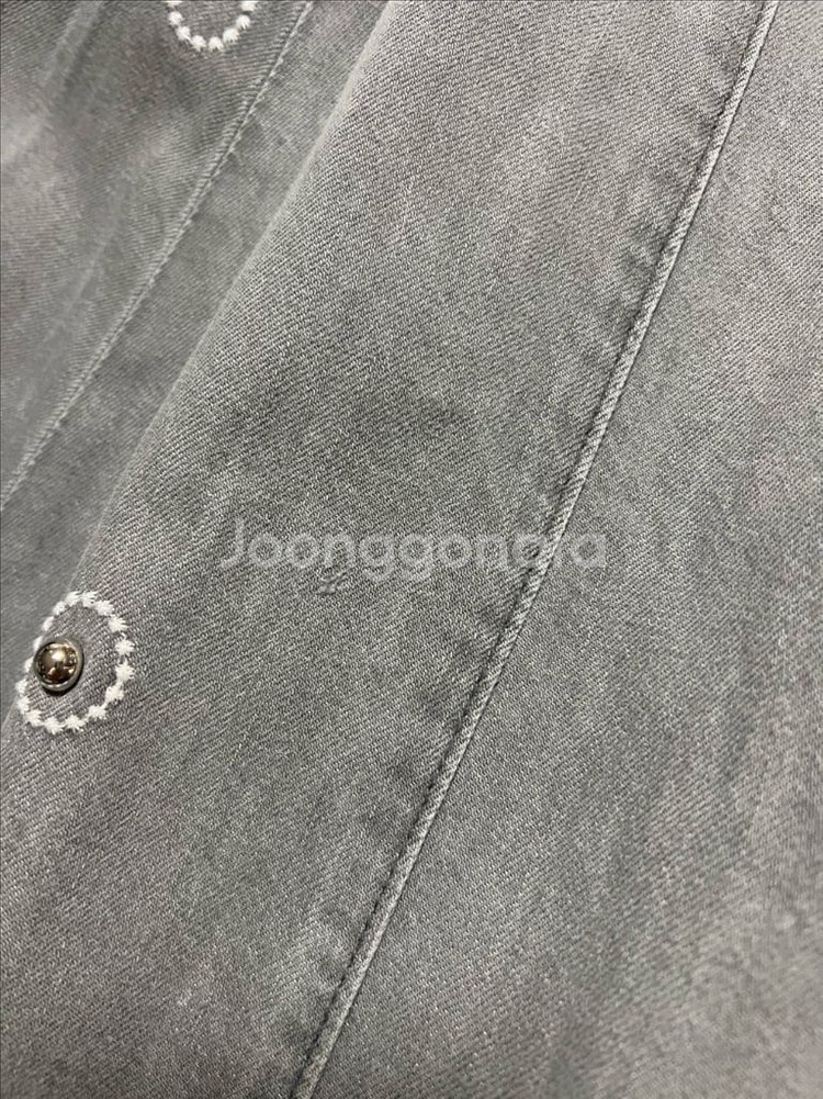 자수장식 그레이데님 플레어스커트 반밴딩 풀훌롱치마 마인--15
