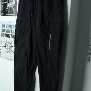 (M) 나이키 트레이닝복 바지 밴딩 카고 블랙