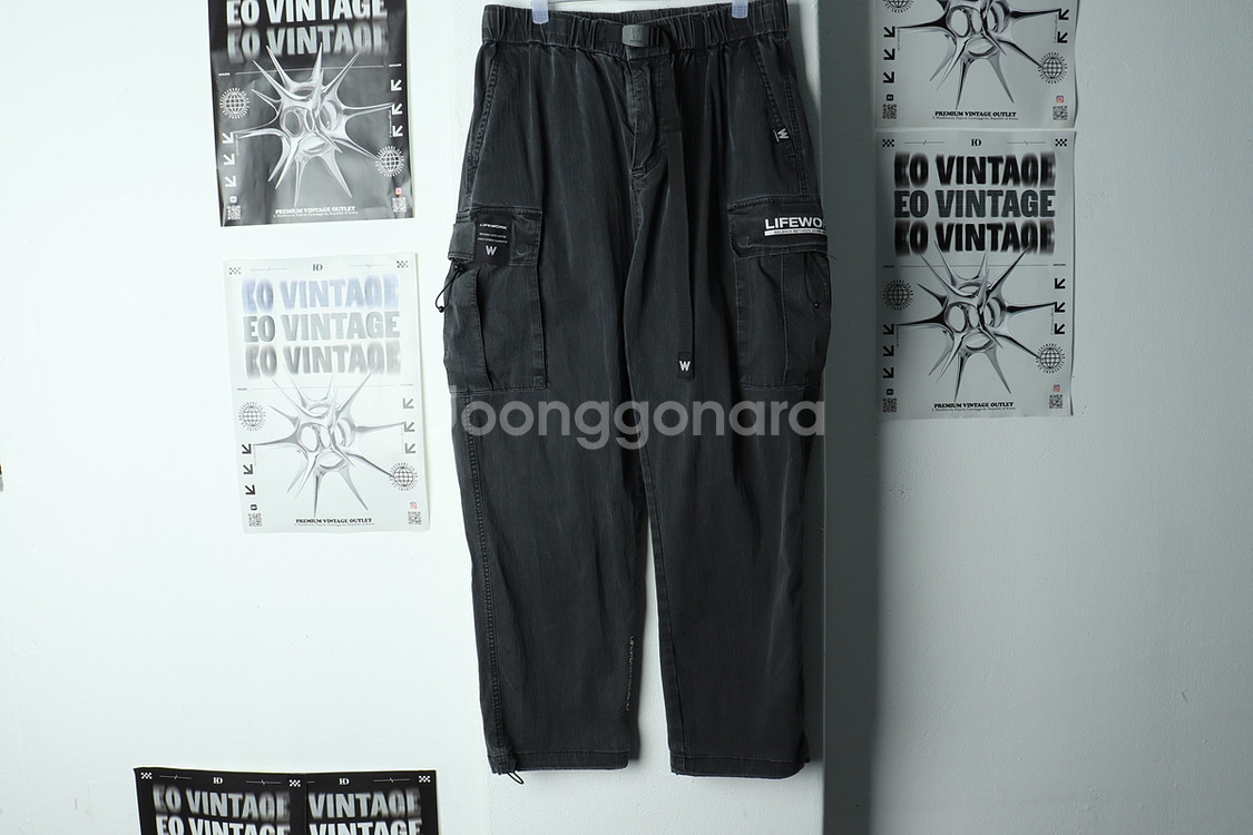 (L) 라이프워크 트레이닝복 바지 피그먼트 카고 밴딩--1