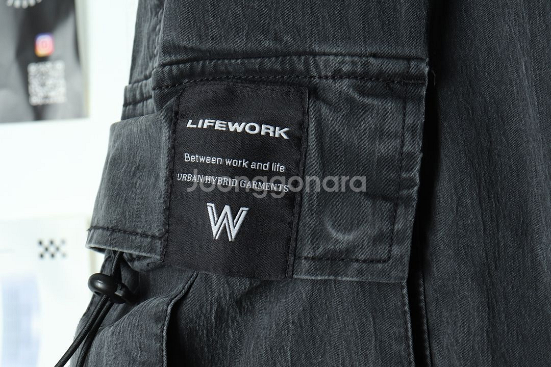 (L) 라이프워크 트레이닝복 바지 피그먼트 카고 밴딩--5