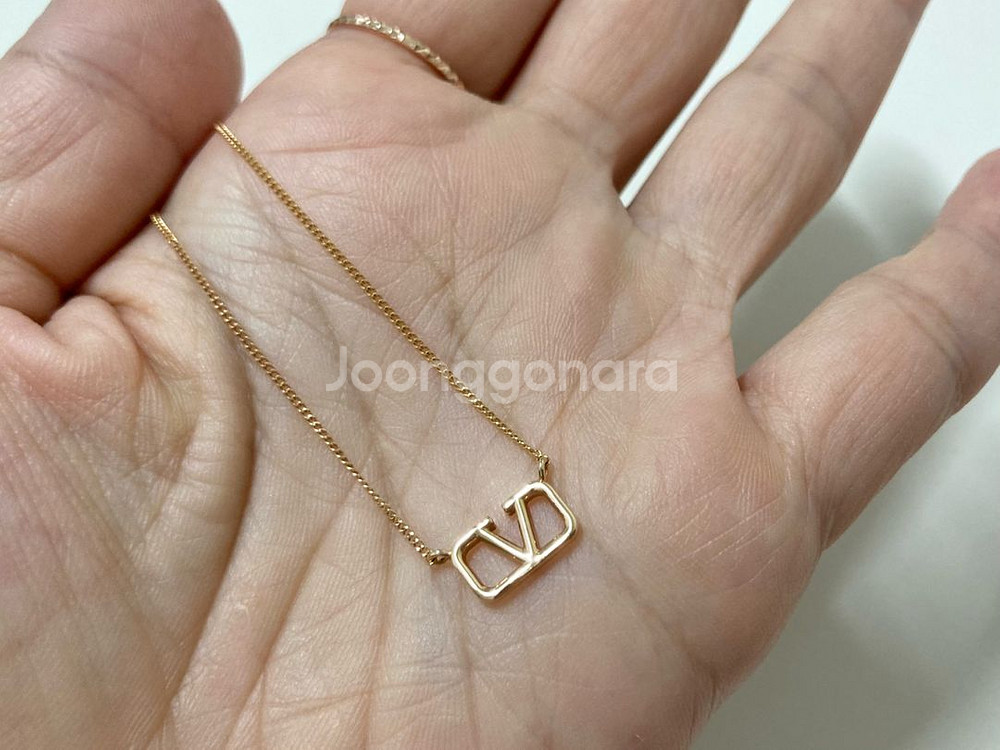 18k 일체형 목걸이 로즈골드--0