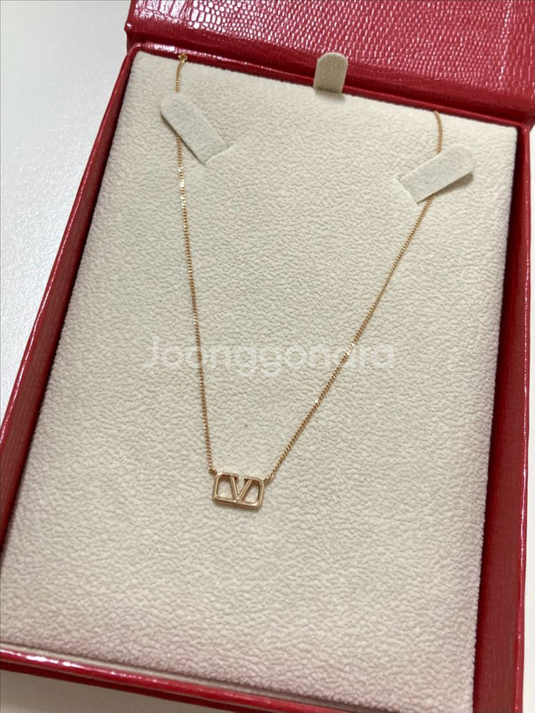 18k 일체형 목걸이 로즈골드--1