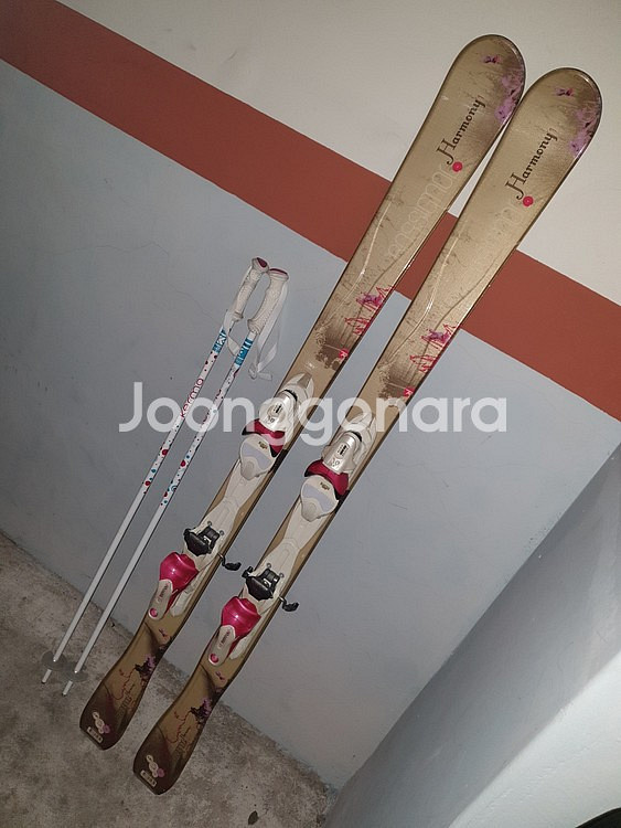 스키 중고 플레이트 150센치정도 폴 100센치 중고--0