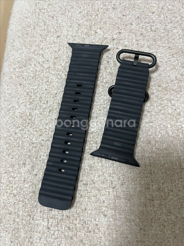 애플워치 정품 49mm 블랙티타늄 블랙오션밴드--0