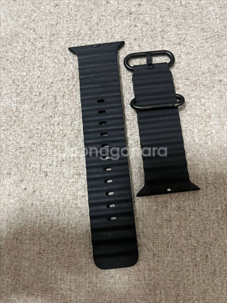 애플워치 정품 49mm 블랙티타늄 블랙오션밴드--1