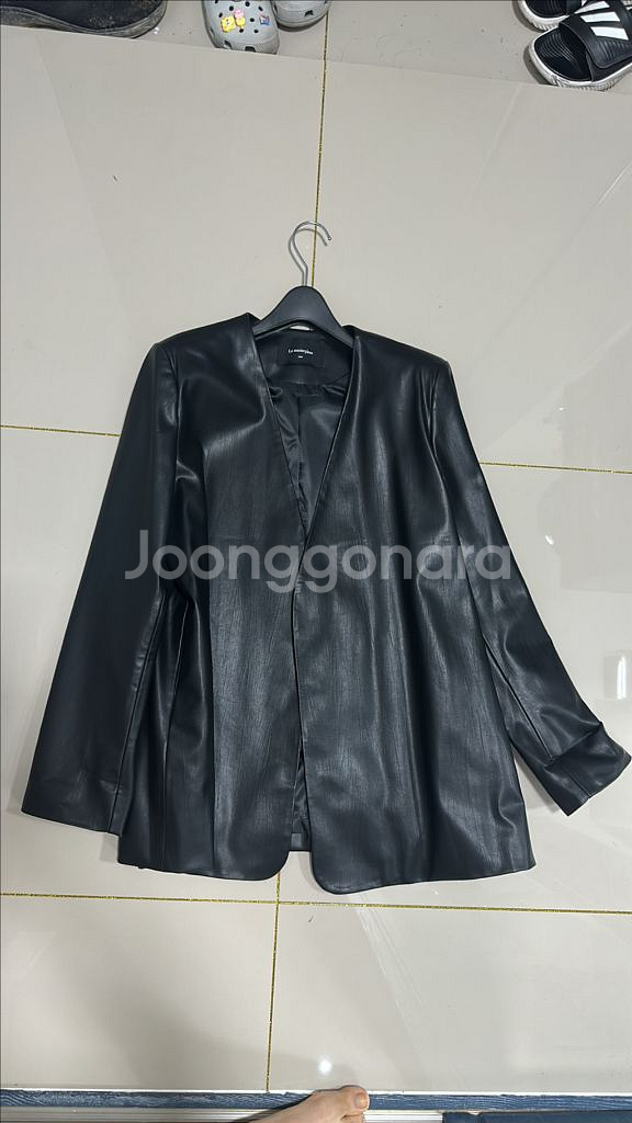 마스터피스 페이크레더 노카라 가죽자켓--0