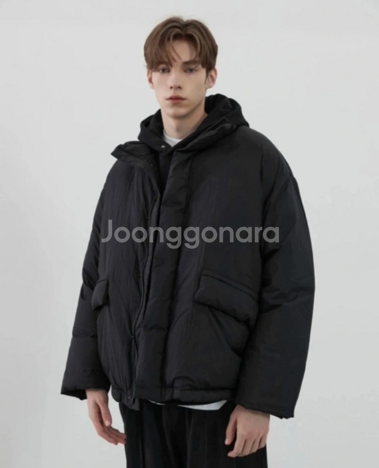 TNGT 구스다운 숏패딩 블랙 105 XL--1