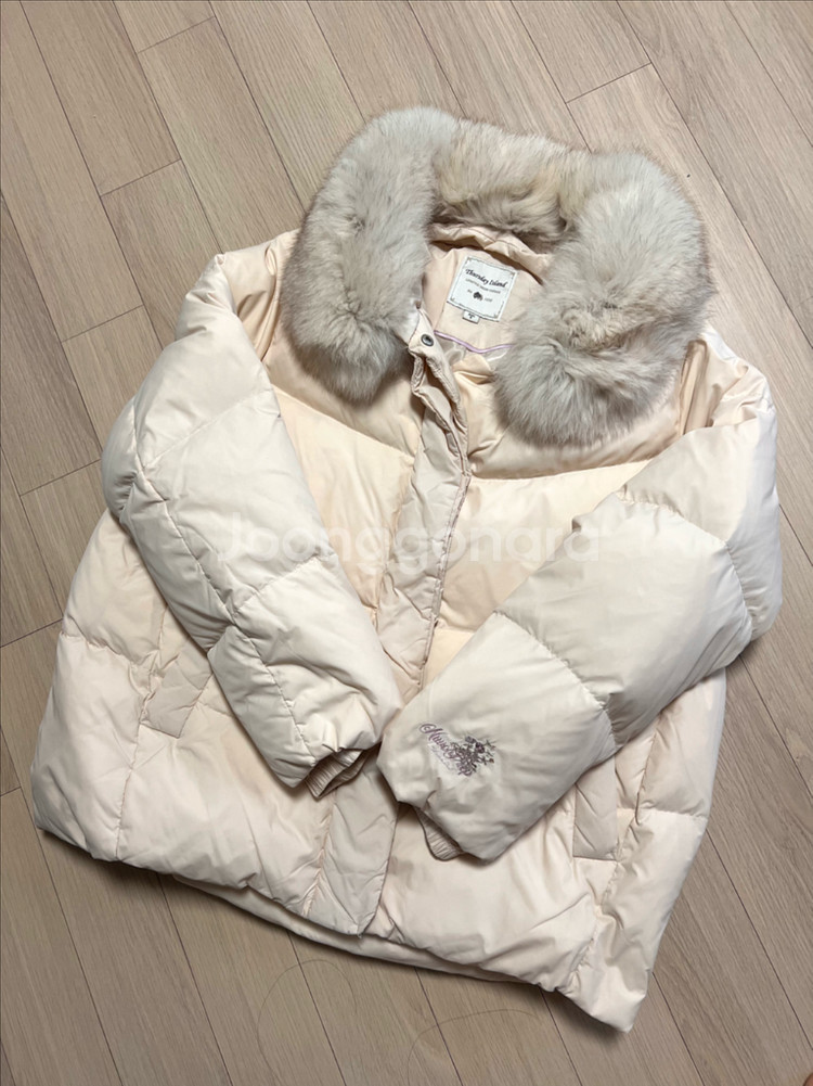 써스데이아일랜드 폭스퍼카라자수숏패딩 오리털덕다운점퍼자켓--7