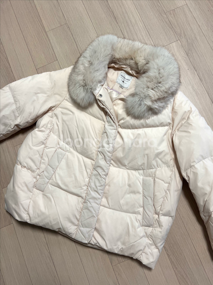 써스데이아일랜드 폭스퍼카라자수숏패딩 오리털덕다운점퍼자켓--10