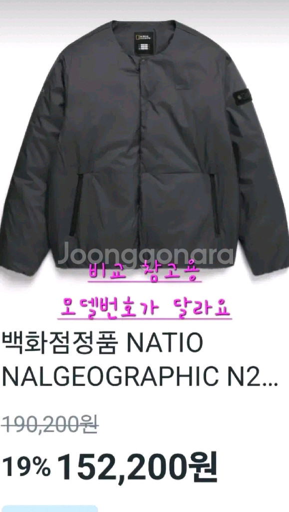(정품 새상품) 내셔널지오그래픽 경량 패딩--3