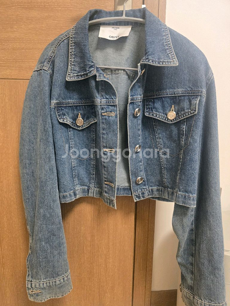 오브제 크롭 데님 자켓--2