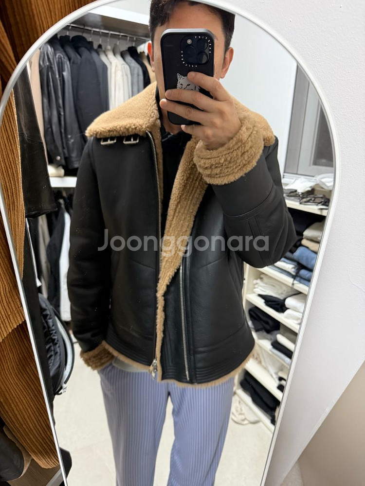 이로맨 IROMEN 무스탕 자켓 / 블랙브라운--8