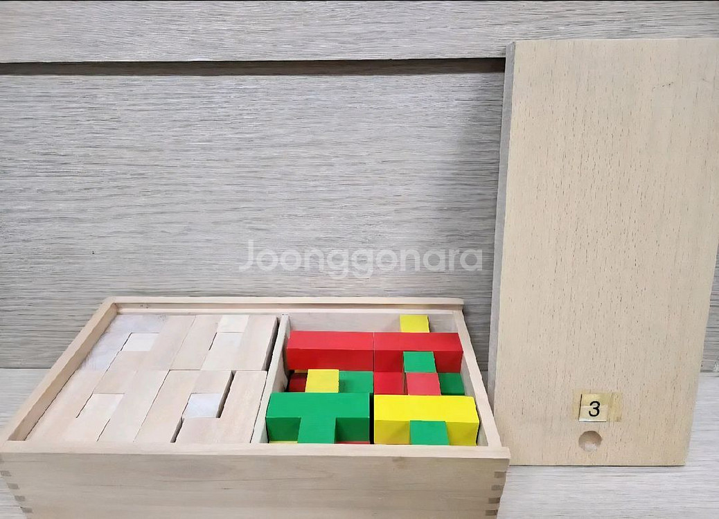 [새제품] 원목 목각 블록(블럭) 4세트...영재 교육--4