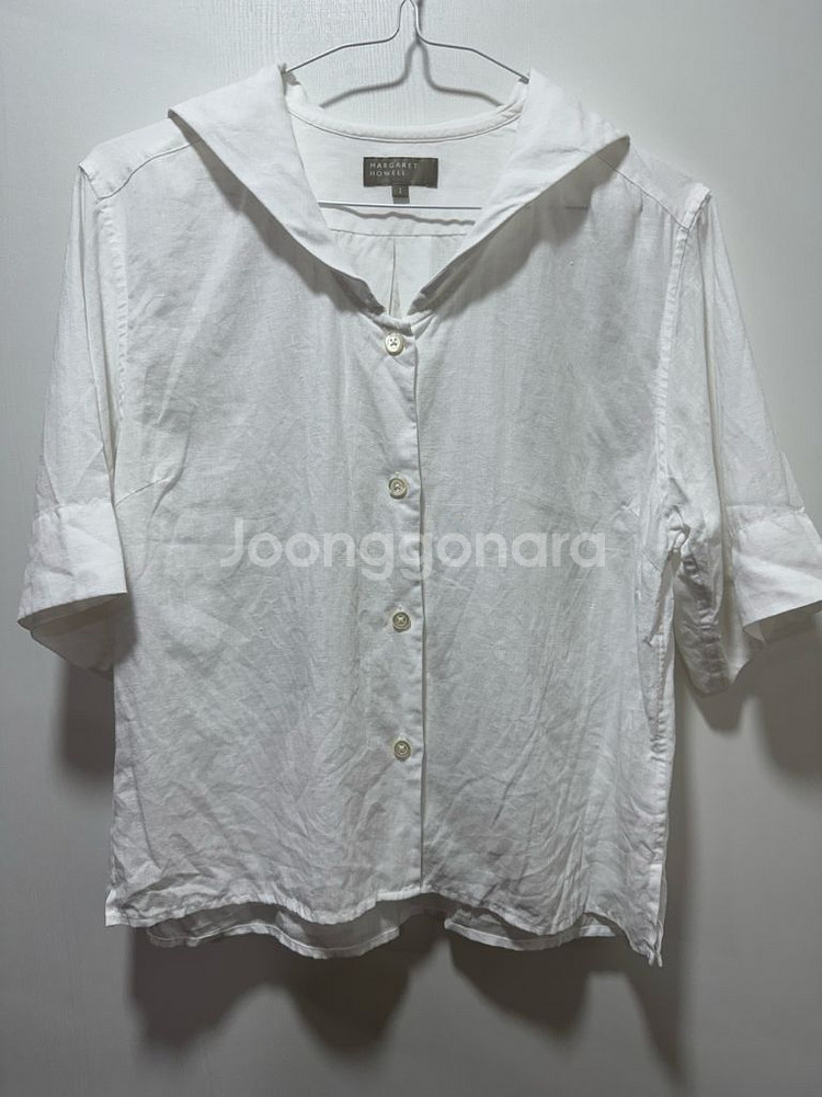 마가렛호웰 린넨 반팔셔츠--4