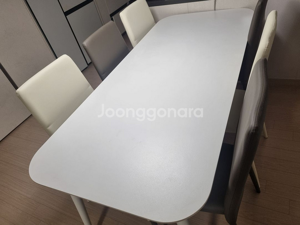 6인용 세라믹 식탁+의자--0