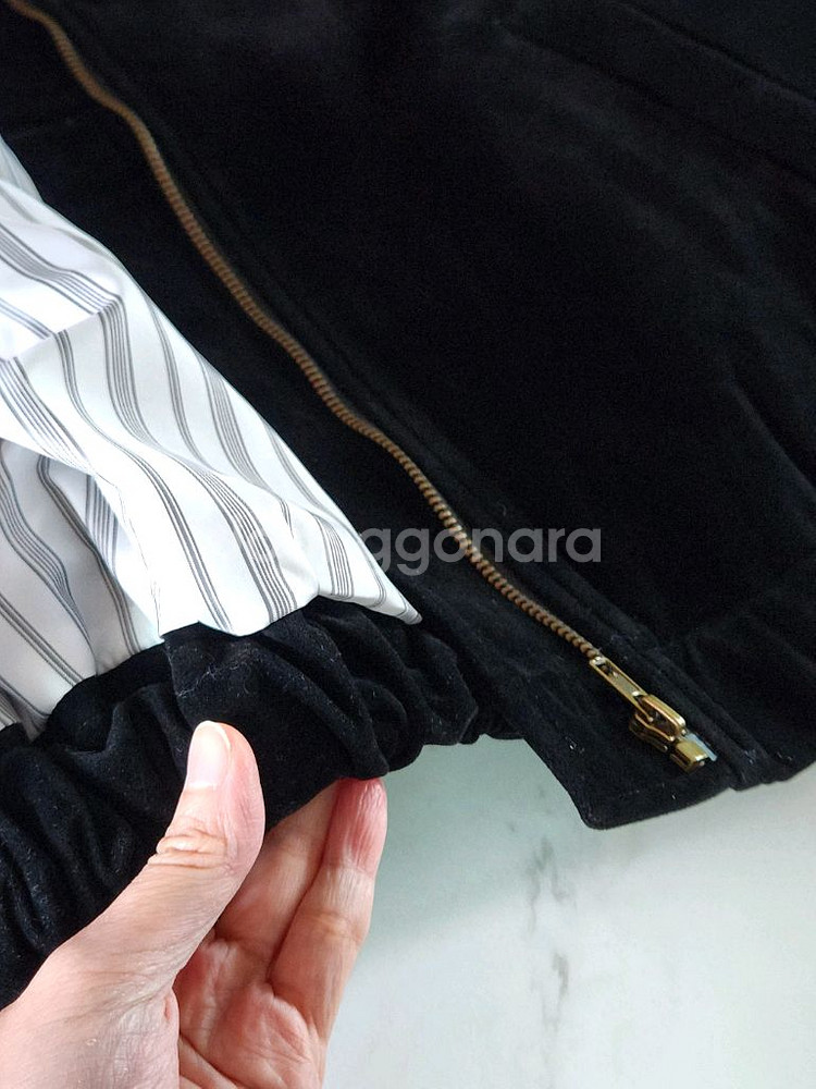 (새상품) 스웨이드 블루종 자켓, 블랙--3