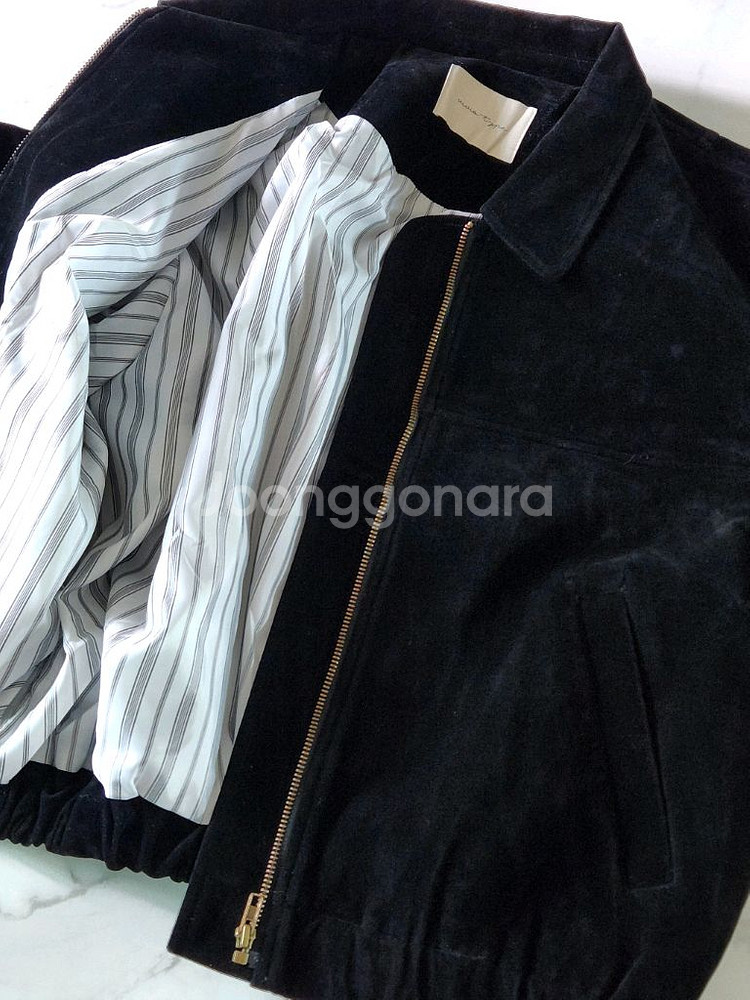 (새상품) 스웨이드 블루종 자켓, 블랙--4