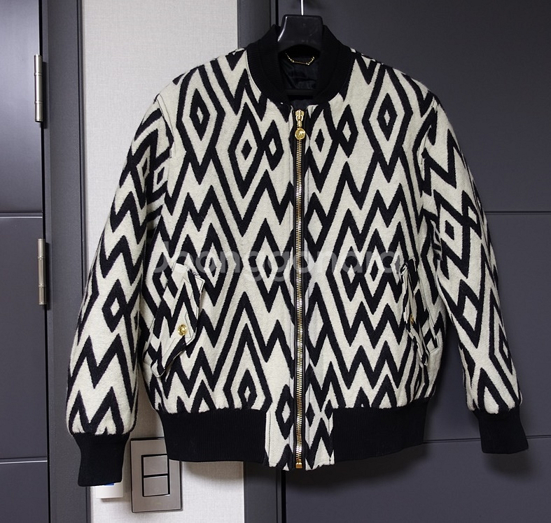 베르사체 런웨이 헤비 울 봄버 자켓--1