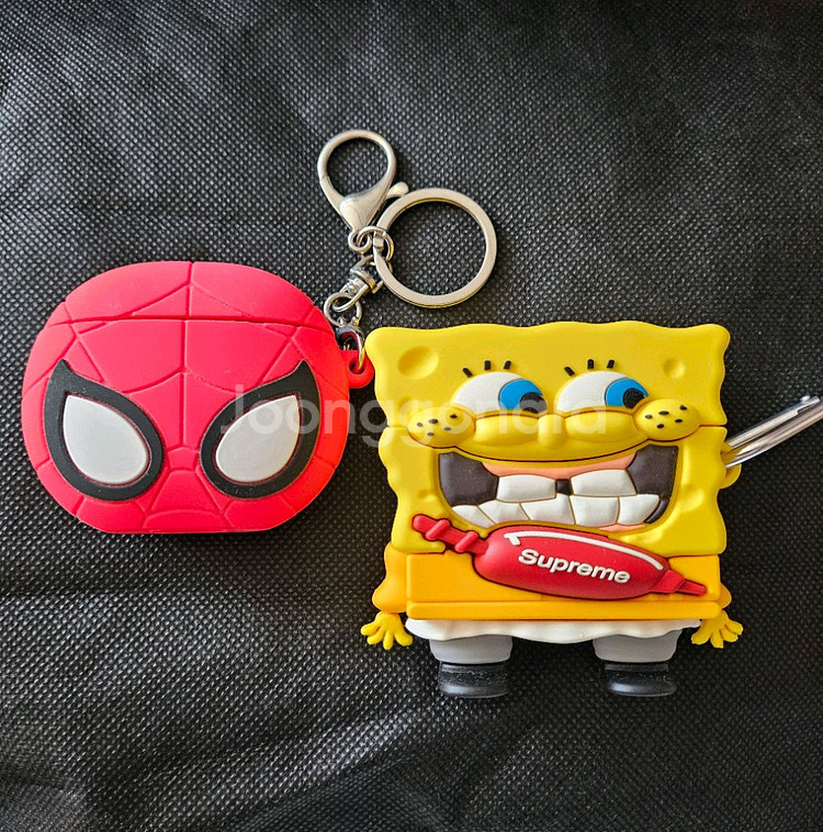 에어팟 케이스 미사용 두 개 스펀지밥 스파이더맨--0
