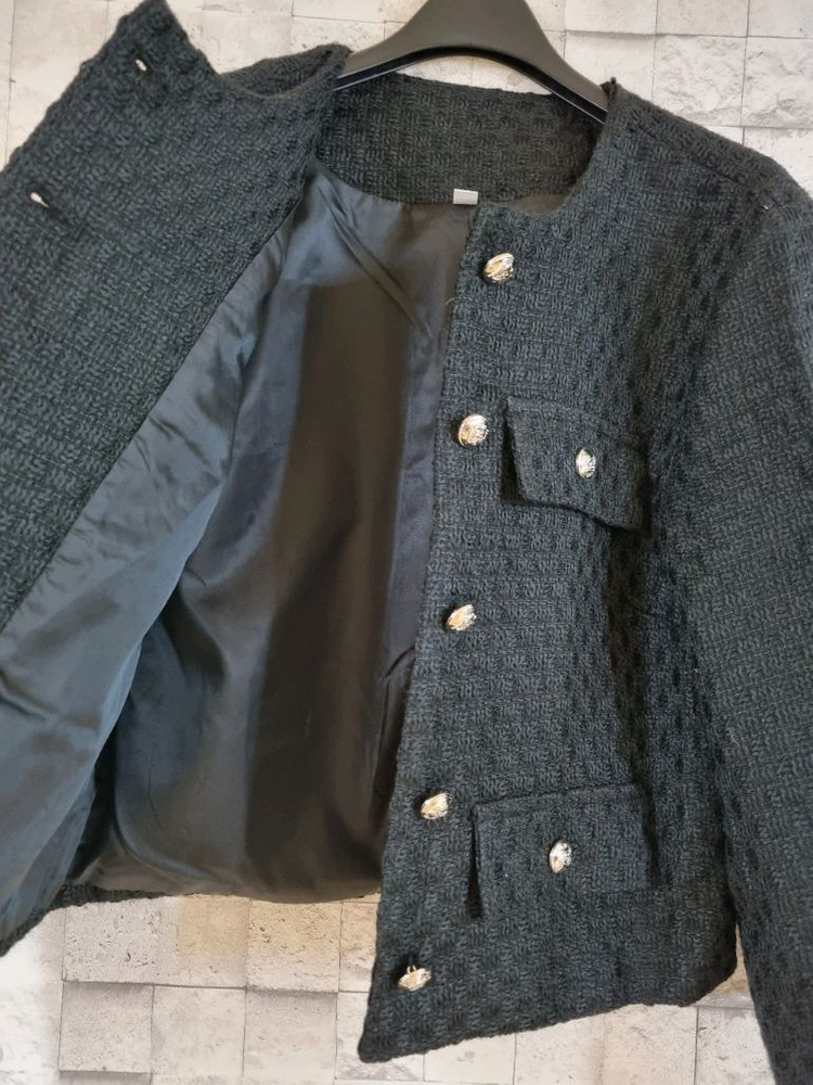 블랙 크롭 트위드자켓--3