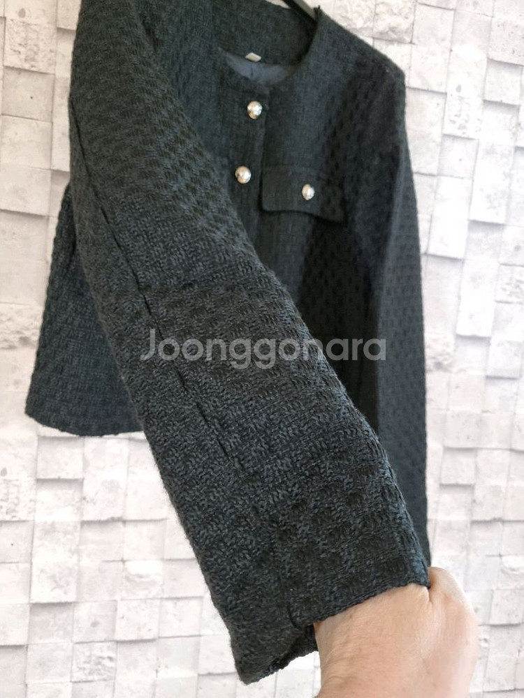 블랙 크롭 트위드자켓--5