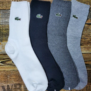 라코스테 자수 골지중목 양말 (여성용)