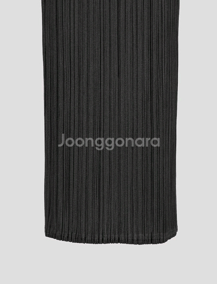 플리츠플리즈 바지 8월 먼슬리 팬츠 챠콜 5사이즈--3