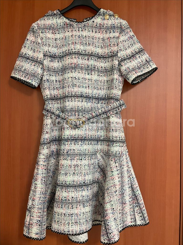 마인 22 이태리 고급원단 트위드 원피스 44--6