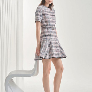 마인 22 이태리 고급원단 트위드 원피스 44