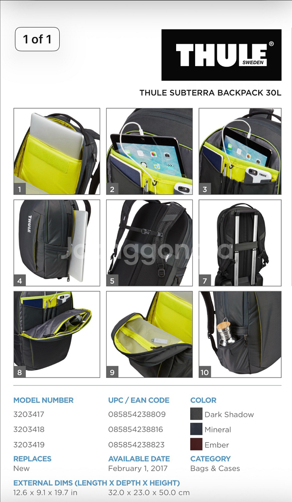 툴레 thule 서브테라 백팩 30L--9