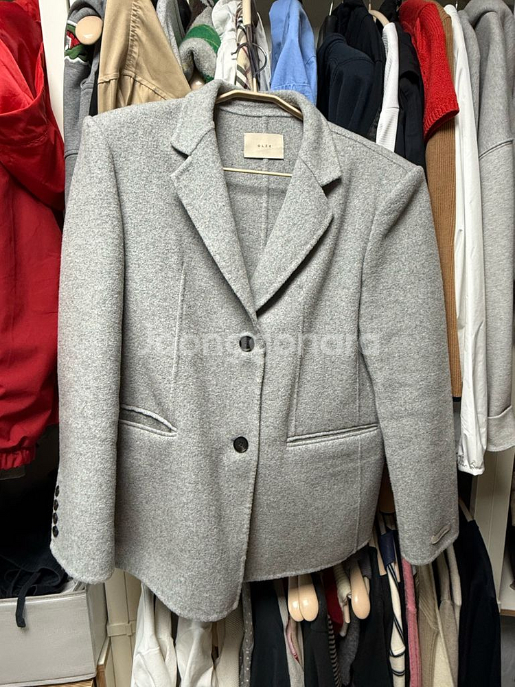 핸드메이드 숏 코트 자켓 그레이--0