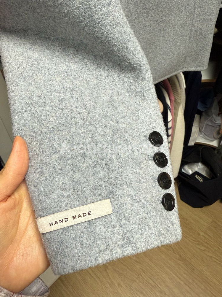 핸드메이드 숏 코트 자켓 그레이--2