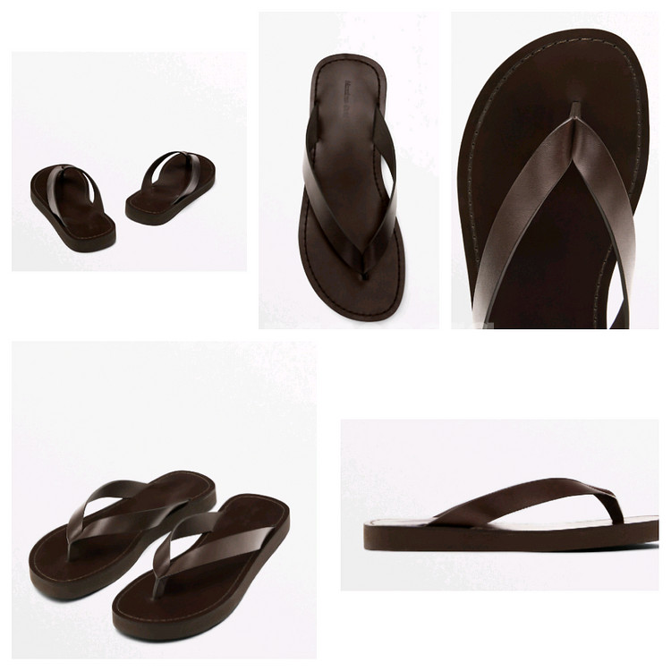 Massimo Dutti마시모두띠 가죽샌들(와인색상)--0