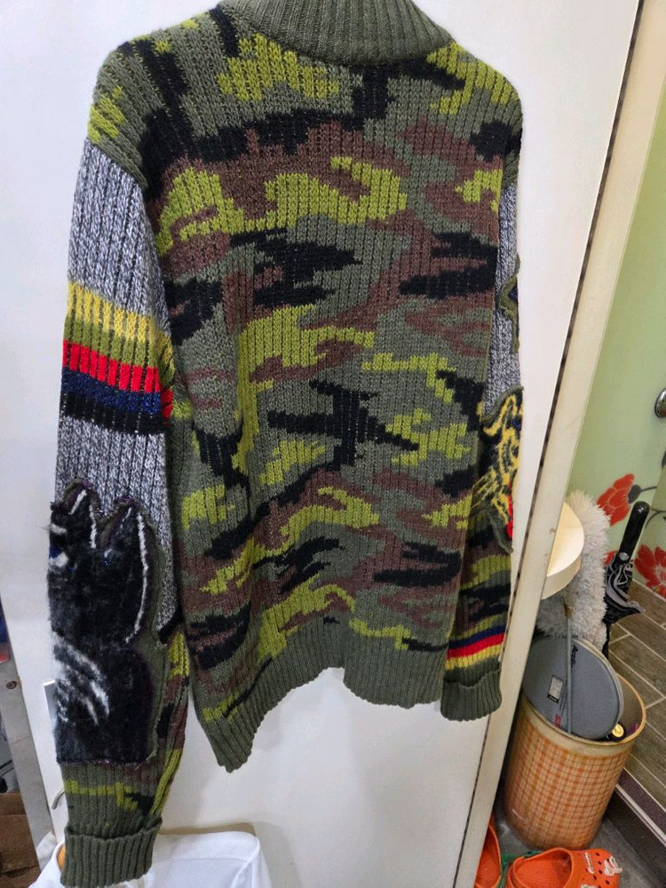 디젤 이태리 카모 헤비 니트--2