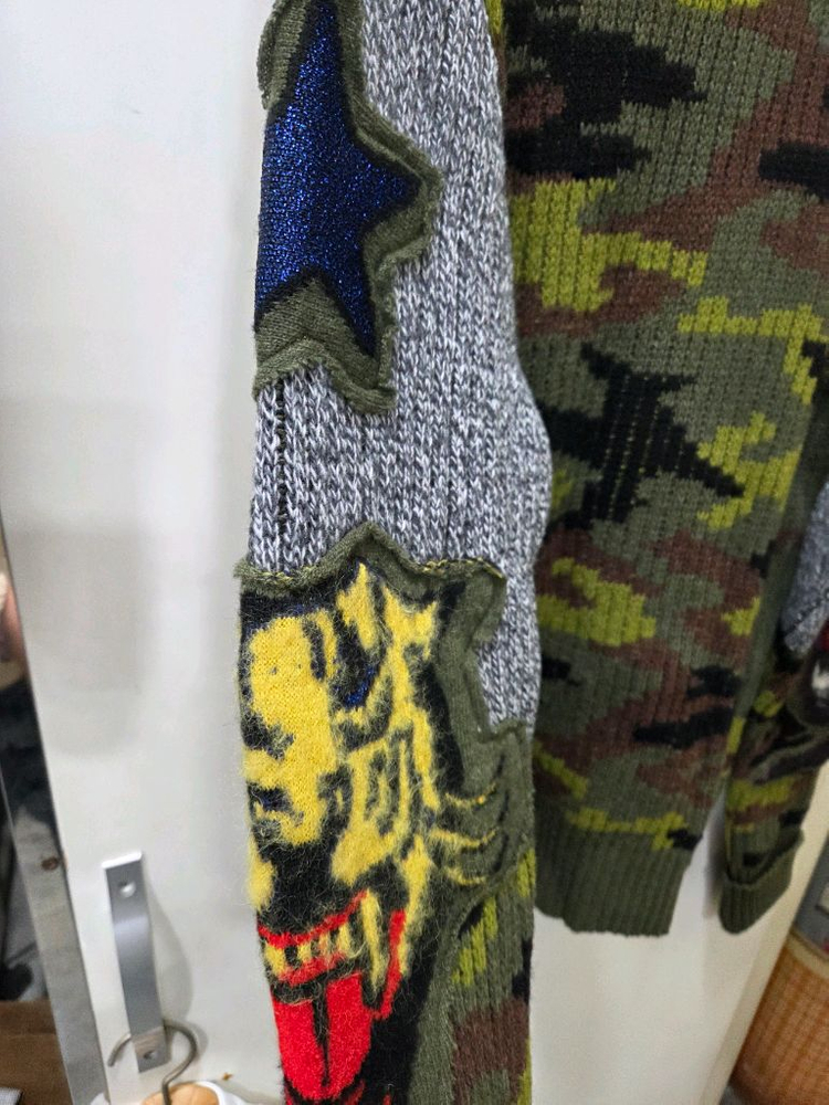 디젤 이태리 카모 헤비 니트--5