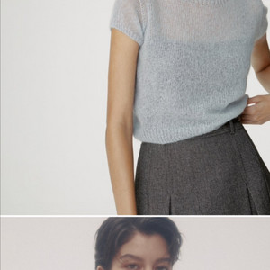 시에 아멜리 모헤어크롭 니트 페일블루 새상품(택미제거)