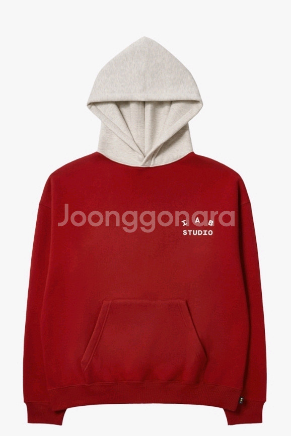 아이앱 스튜디오 크리스마스 버건디 오트밀 후드티(L)--2