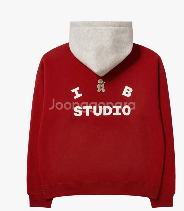 아이앱 스튜디오 크리스마스 버건디 오트밀 후드티(L)--3