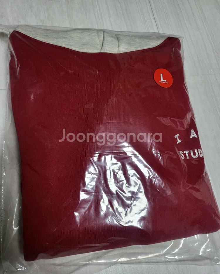 아이앱 스튜디오 크리스마스 버건디 오트밀 후드티(L)--0