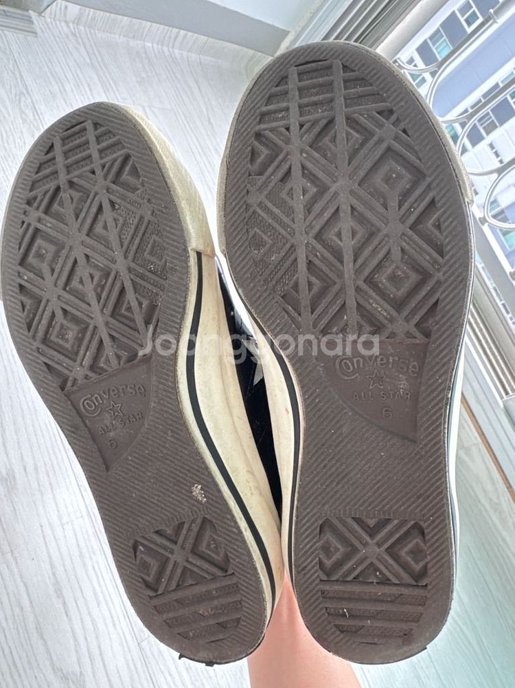 컨버스 원스타 블랙 레더 스니커즈 240--2