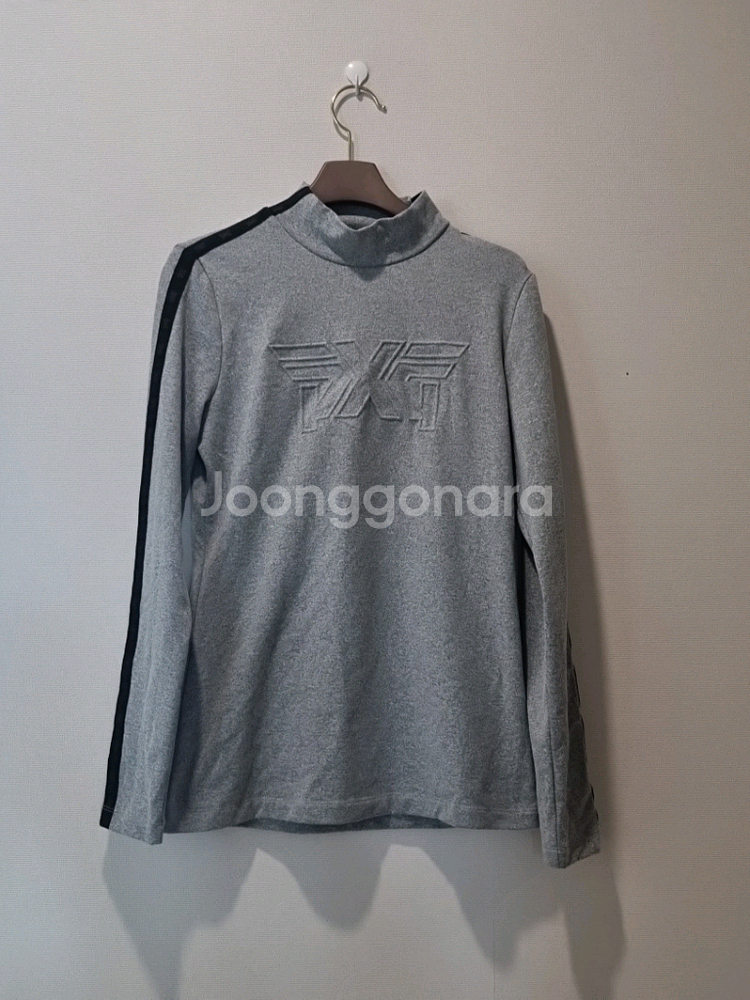 PXG 그레이 로고 기모 하이넥 티셔츠 S (가슴단면--1