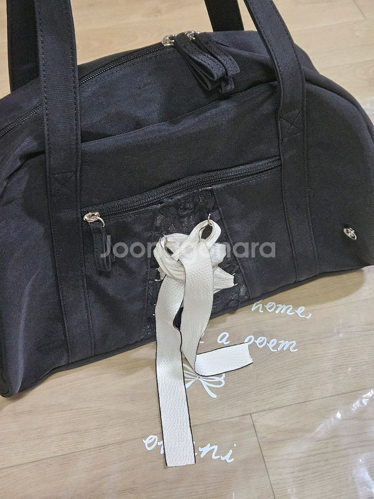 오부니 Daily ribbon gym bag_black--4