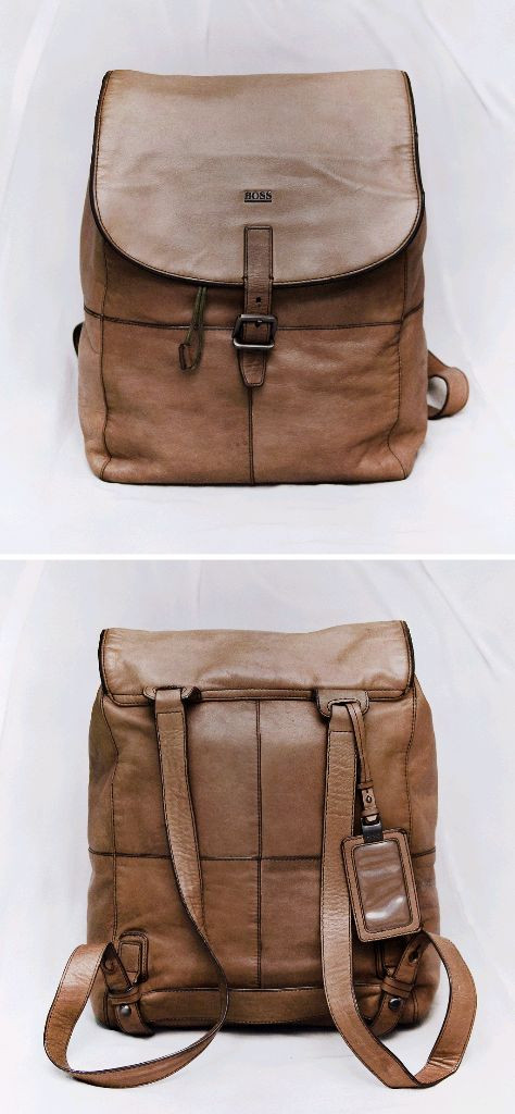 휴고 보스 풀그레인 베지터블 레더 클래식 가죽 백팩--1