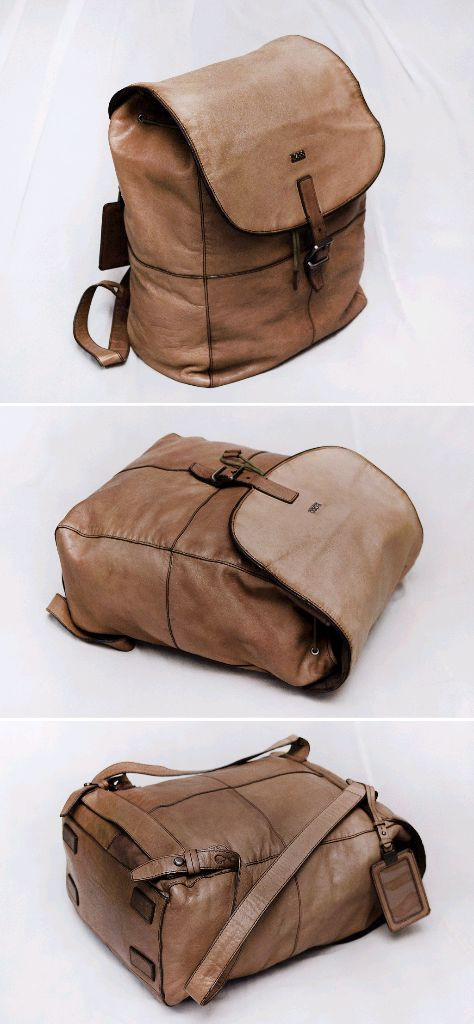 휴고 보스 풀그레인 베지터블 레더 클래식 가죽 백팩--2