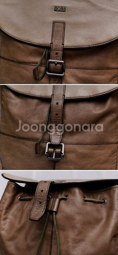 휴고 보스 풀그레인 베지터블 레더 클래식 가죽 백팩--7