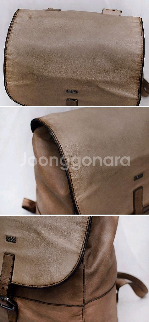 휴고 보스 풀그레인 베지터블 레더 클래식 가죽 백팩--5