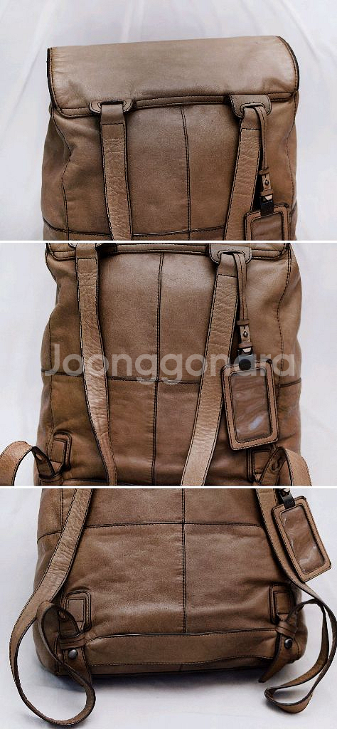 휴고 보스 풀그레인 베지터블 레더 클래식 가죽 백팩--4