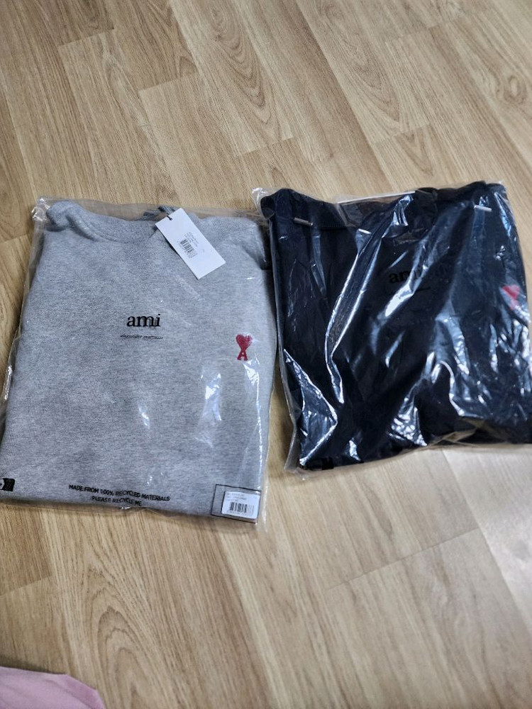 아미 하트 로고 블랙 후드티 L 이미지